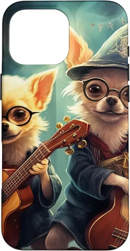 Vista 19 de iPhone 16 Chihuahua Mago Guitarristas, Chihuahua Dog, Estuche Guitarrista Mágico