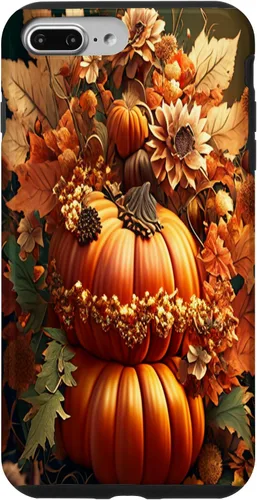 Vista 12 de iPhone 16 Vintage hojas caídas otoño calabaza especia feliz otoño caso