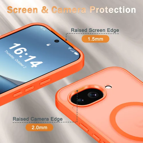 Vista 398 de Funda para Google Pixel 10 Pro XL, cubierta magnética mate, color negro Fit for MagSafe, Screen Protector included, Shockproof Military Grade