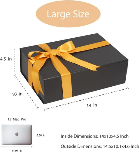 Vista 2 de CHARMGIFTBOX Caja de regalo elegante, caja de regalo plegable, paquetes múltiples, caja de regalo con cinta, caja de regalo para regalo