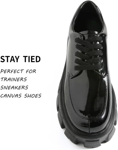 Vista 3 de VSUDO Cordones planos para tenis, cordones para tenis, cordones atléticos 04 Negro