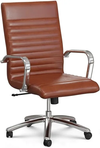 Vista 10 de NBF - Silla ergonómica de cuero sintético con respaldo medio, con memoria, color negro