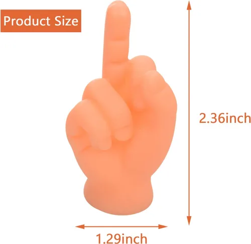 Vista 8 de Manos diminutas para dedos – 10 piezas de mini marionetas de mano (signo de dedo medio) goma premium Naturaleza