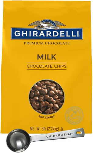 Vista 9 de Ghirardelli Pepitas de chocolate 60% cacao, bolsa de 5 libras con cuchara barista con sello Ghirardelli