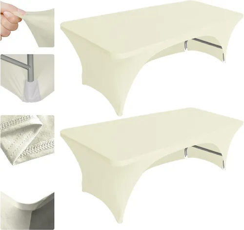 Vista 36 de Eurmax USA - Manteles rectangulares ajustables de elastano de 4 pies, mantel elástico para bodas, eventos o para decorar la mesa del patio