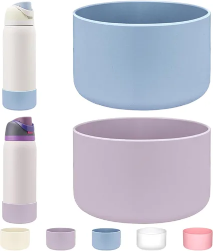 Vista 22 de WK IEASON 2 fundas de silicona para botella de agua Owala, base protectora para botella de agua Owala FreeSip Twist y Flip Flask accesorios