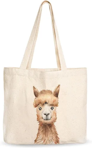 Vista 15 de Bolsa de lona, diseño animal, refuerzo resistente, 100% algodón natural, para compras, comestibles, computadora portátil., XL, Bolso grande de lona