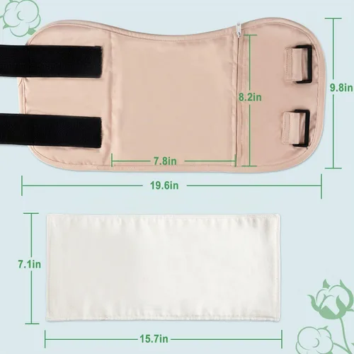 Vista 5 de DEROWN Paquete de aceite de ricino, menos desorden, algodón orgánico e impermeable PUL, kit de masaje reutilizable con diseño antifugas