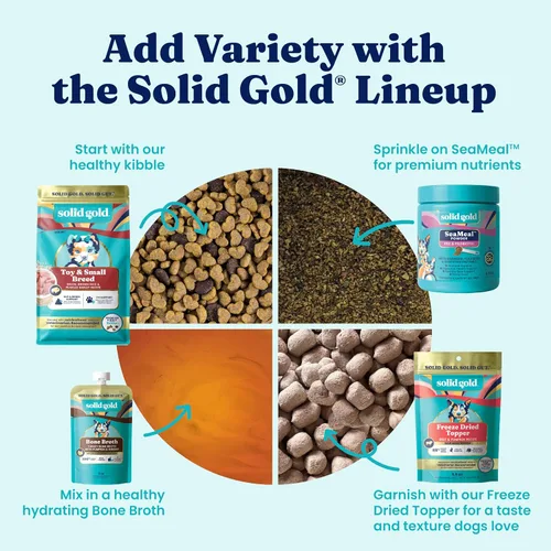 Vista 8 de Solid Gold Toy & Small Breed Dog Food Dry Small Bites - Alimento para perros de grano entero de bisonte - Croquetas saludables para perros con alta