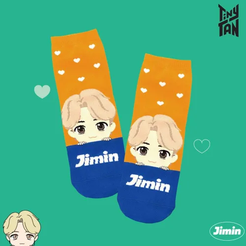Vista 2 de TinyTAN KPOP Merchandise - Calcetines con licencia oficial de K-POP para niñas y mujeres