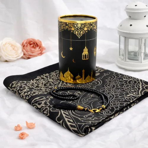 Vista 5 de Modefa Tapete de oración para regalos islámicos, alfombra de oración musulmana tejida fina, regalos musulmanes para hombres, regalos de Ramadán