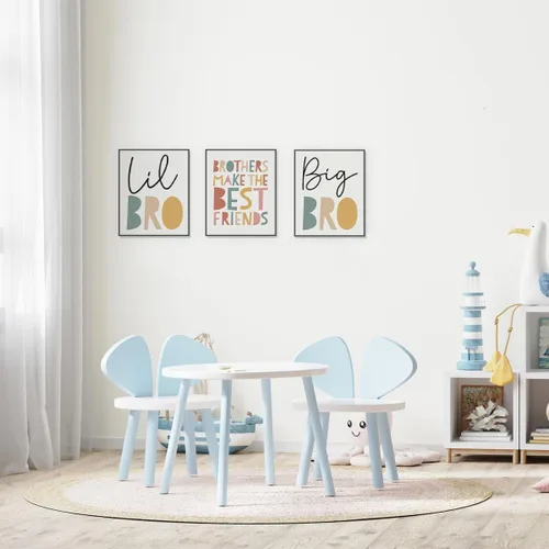 Vista 3 de ETVISO Juego de Arte de Pared para Guardería Gran Hermano Pequeño Hermano de 3, Arte de Pared para Habitación de Niños, Impresiones de Hermanos