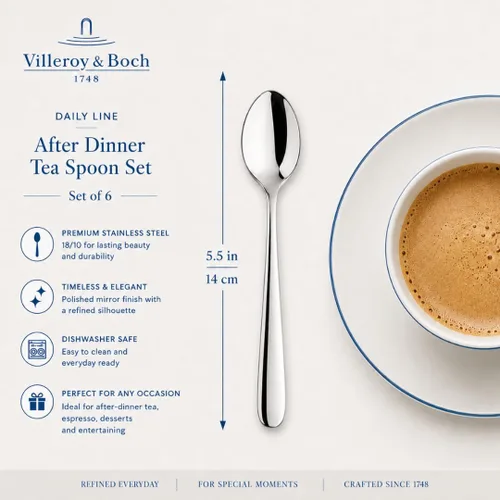Vista 2 de Villeroy & Boch Daily Line - Juego de 6 cucharas de café