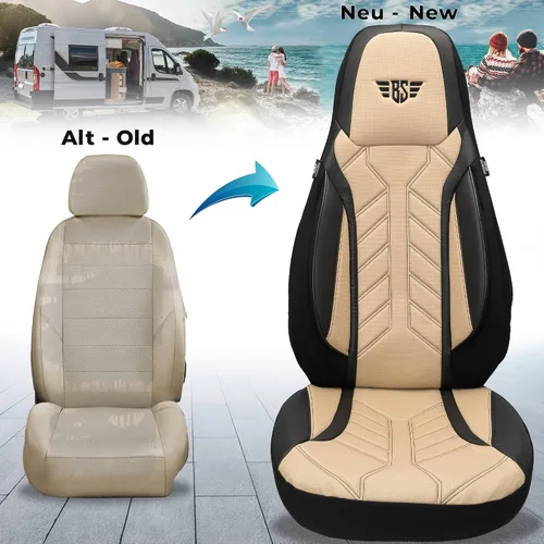Vista 3 de BREMER SITZBEZÜGE Motorhome Seat Covers for Fiat Ducato Jumper Boxer DPL507 DPL507 - Black/Beige