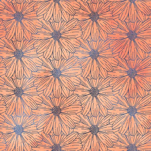 Vista 3 de Papel pintado de flores - Papel pintado botánico - Patrón de naturaleza de flores silvestres - Mural de pared floral para despegar y pegar. Mural
