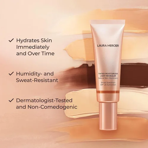 Vista 4 de Laura Mercier Tinted Moisturizer Light Revealer Natural Skin Illuminator with SPF 25: All Day Hydration, Ultra-Sheer Coverage, Luminous & Radiant