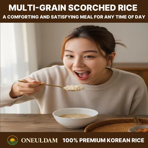 Vista 2 de ONEULDAM Corteza asada coreana de cinco granos (Nurungji) – Bocadillo multigrano saludable de primera calidad, sin aditivos, sin azúcar, cobertura