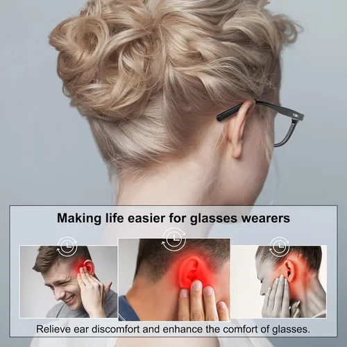 Vista 2 de 20 pares de almohadillas antideslizantes de silicona para gafas, retenedor de silicona para lentes