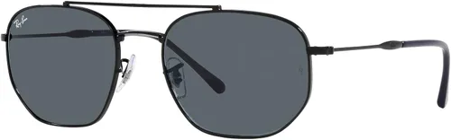 Vista 2 de Ray-Ban Gafas de sol unisex con montura dorada, lentes marrones, 2.126 in