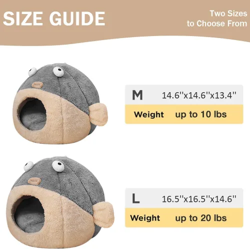 Vista 2 de Camas para gatos de interior – Cueva de cama para gatos con almohada acolchada extraíble lavable, tienda de campaña para gatos súper suave 2 en 1