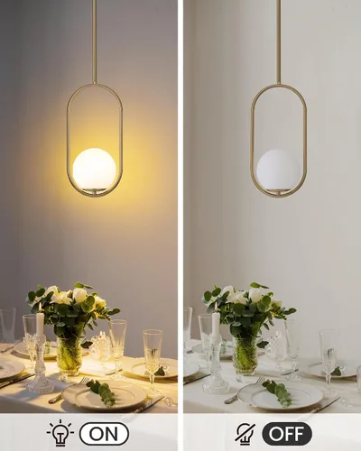 Vista 8 de Yunnix Lámparas colgantes para isla de cocina, lámparas colgantes, moderna lámpara colgante de cristal de bronce champán, lámpara de mediados