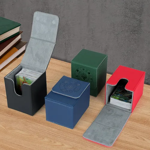 Vista 7 de Caja para mazos de cartas Arkeiliy, caja de almacenamiento de más de 110 cartas MTG con 50 fundas para cartas, estuches coleccionables para cartas