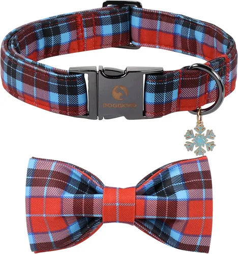 Vista 44 de DOGWONG Collar de otoño para perro con lazo, collar de moño para perro de Acción de Gracias, collar ajustable de algodón de otoño con hoja de arce