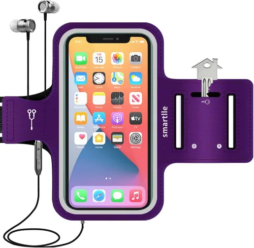 Vista 10 de Soporte para teléfono con brazo para correr, brazalete celular para iPhone 15 14 13 12 11 Pro Max/XR/8 7 6s Plus, para Galaxy A/S/Note hasta 6.9