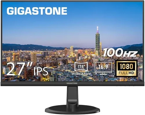 Vista 7 de Gigastone - Monitor LED de 27 pulgadas IPS con retroiluminación, 75Hz FHD 1920 x 1080, 178° de visión amplia sin marco, monitor de computadora