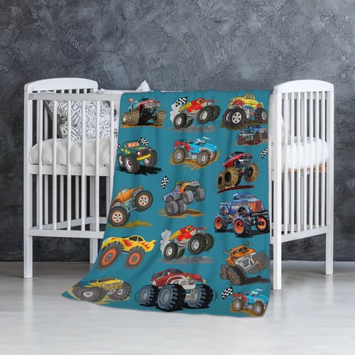 Vista 98 de Manta de bebé con texto en inglés «Just A Boy Who Loves Trucks» para niños y niñas, manta súper suave para envolver al recién nacido, acogedora
