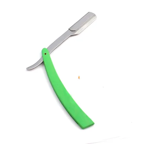 Vista 10 de OdontoMed2011® Rastrillos profesionales rectos de acero con borde de barbero plegable para afeitar, rastrillo de afeitado doble (mango negro)