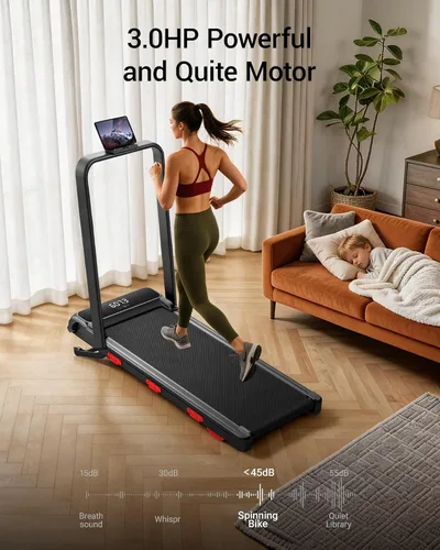 Vista 9 de 15% Auto Incline Walking Pad Treadmill with 12-Level, 43″ High Armrests