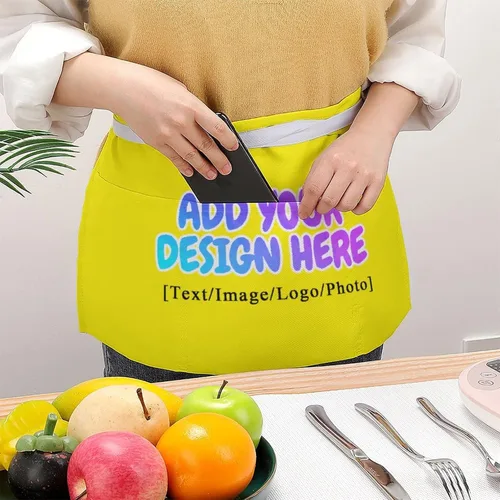 Vista 75 de AXKEUDO Delantal personalizado con bolsillos, delantales de cintura para camarera para cocinar en casa, restaurante, servir trabajo