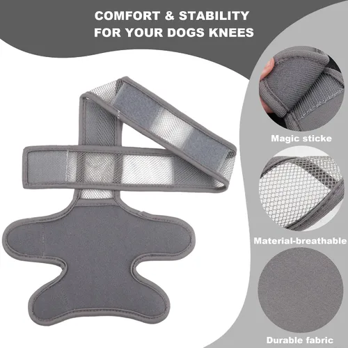 Vista 2 de Rodillera para perro, manga transpirable para patas de perro para dejar de lamer, coderas ajustables para perros pierna delantera trasera, protector