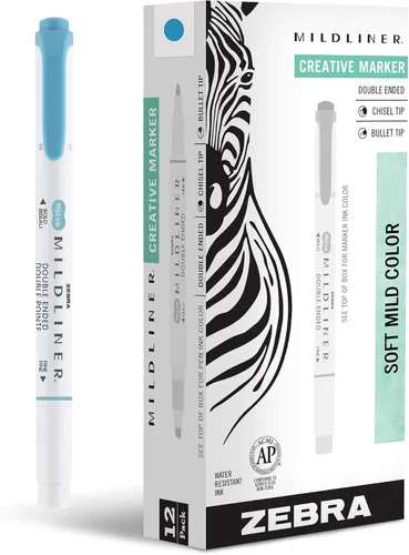 Vista 20 de Zebra Pen Mildliner - Resaltadores de doble punta, puntas anchas y finas, ideales para resaltar la Biblia, sin sangrado, suministros escolares