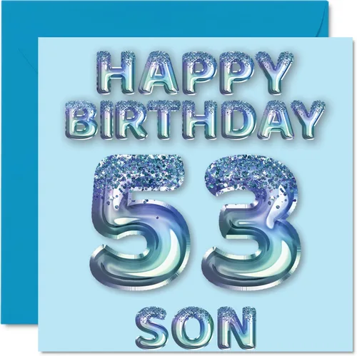 Vista 296 de Stuff4 Tarjeta de primer cumpleaños para niños, globo de fiesta con purpurina azul, tarjetas de feliz cumpleaños para niño de 1 año, nieto, hijo, 57