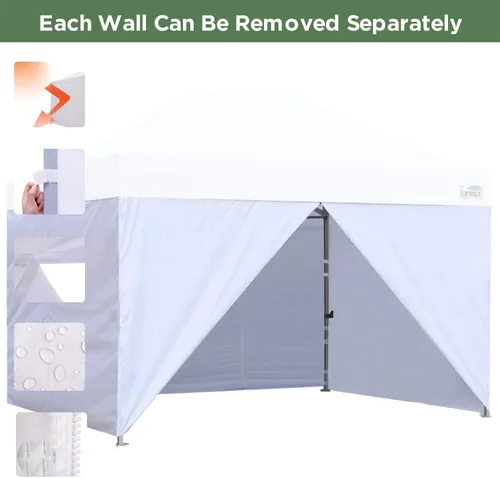 Vista 5 de Eurmax USA - Paredes con cierre completo para carpa plegable fácil de 8x8, solo 4 paredes (Turquesa)