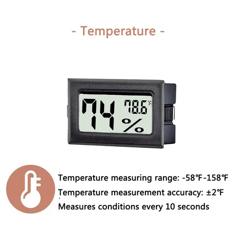 Vista 4 de Paquete de 6 mini termómetro digital higrómetro, medidor de temperatura y humedad en interiores, monitor Fahrenheit (℉) para el hogar, invernadero