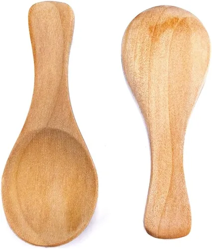 Vista 4 de 10 cucharas de sal de madera pequeñas hechas a mano, mini condimentos de azúcar, cucharadita de miel de madera maciza para bebé, café, té