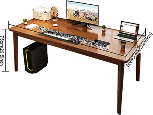 Vista 2 de Escritorio moderno para computadora, escritorio de estudio, estación de trabajo, escritorio ejecutivo de PC de estilo simple, mesa de trabajo