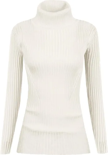 Vista 2 de v28 - Suéteres acanalados con cuello alto falso para mujer, diseño cálido de punto sexy, entallado y moderno sin botones
