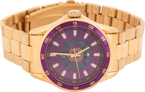 Vista 2 de Desert Cactus Omega Psi Phi Crest Oro Color Metal Fraternidad Reloj de pulsera griego OPP, Multi, Moderno