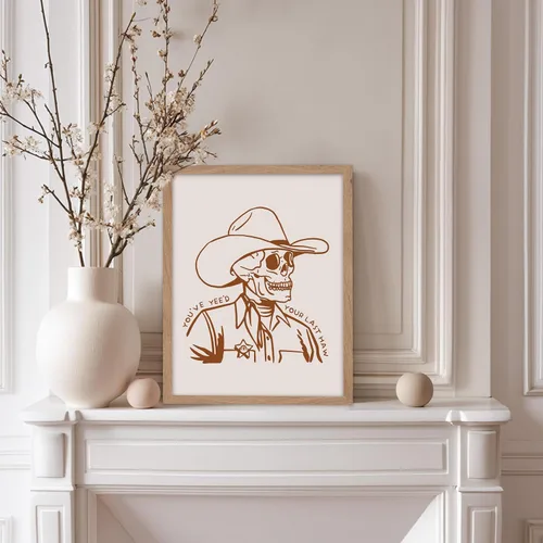 Vista 5 de Poster Master Póster de You've Yeed Your Last Haw - Impresión retro de vaquero marrón - Arte occidental - Arte moderno - Arte del salvaje oeste