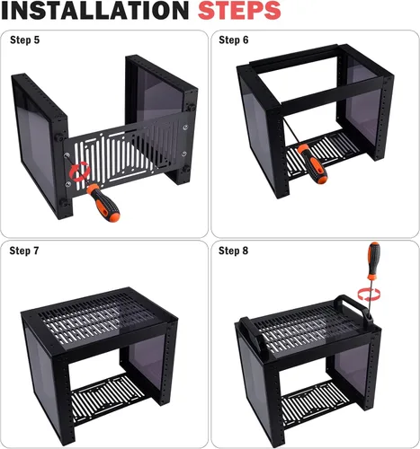 Vista 9 de GeeekPi Bastidor de servidor 4U, mini rack de red de 10 pulgadas para equipos de red, servidores, audio y video, montaje en rack DeskPi RackMate T0