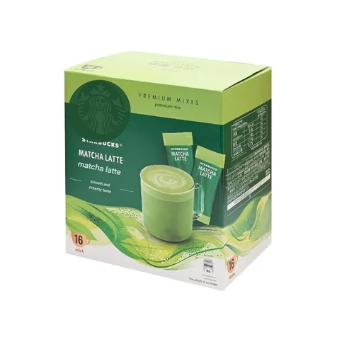 Vista 5 de Matcha Latte Powder 16 Sticks - Mezcla instantánea de café con leche, polvo de té verde japonés