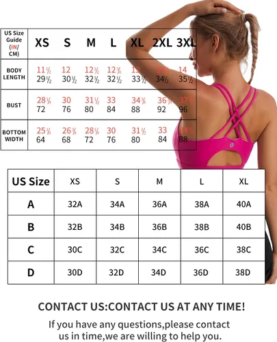 Vista 6 de RUNNING GIRL Sujetadores deportivos para mujer, brasier deportivo acolchado, camiseta sin mangas, sexy, espalda cruzada, de alto impacto