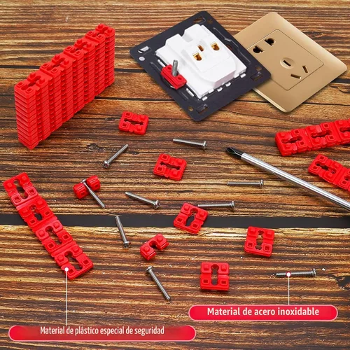 Vista 4 de 48 separadores de interruptor y receptáculo, interruptor de plástico y espaciadores receptivos para caja eléctrica con 30 tornillos inoxidables