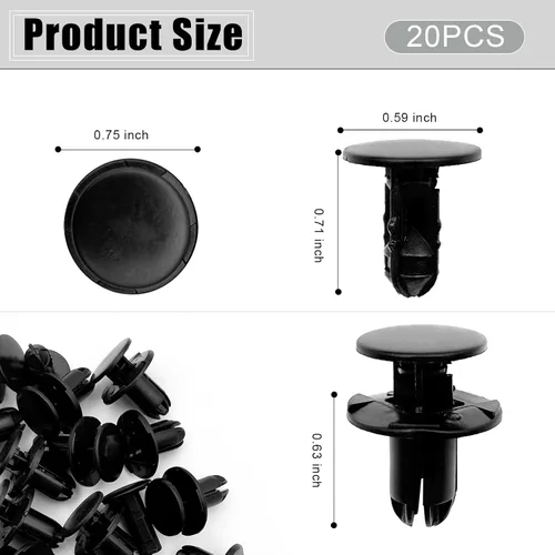 Vista 2 de Clip de retención tipo 20 piezas, motor de parachoques debajo de la cubierta Fender Liner Fastener Clip de retención tipo empuje, compatible