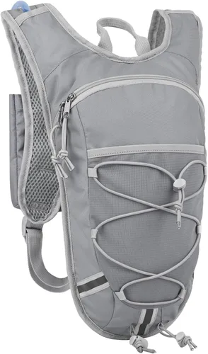 Vista 8 de Mochila de Hidratación Ligera con Depósito de Agua de 2L para Correr, Ciclismo, Senderismo – Mochila de Agua Antirrobo con Soporte para Teléfono