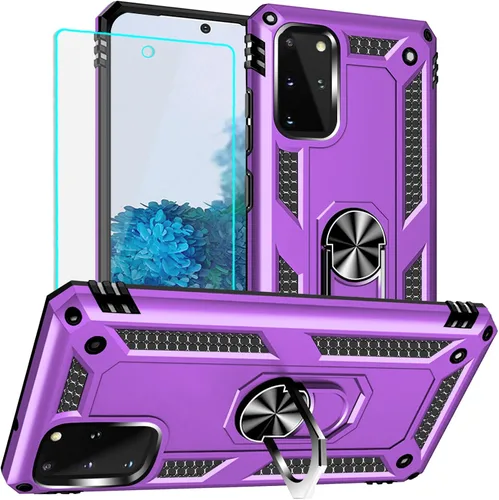 Vista 8 de Yiakeng Funda para Samsung Galaxy S20 FE, funda Galaxy S20 FE 5G con protector de pantalla HD, fundas protectoras de grado militar con anillo